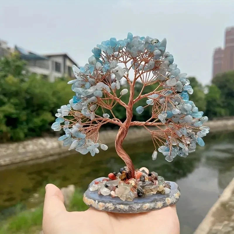 ATELIER-TIBET – Arbre de Vie en Aigue-Marine décoratif