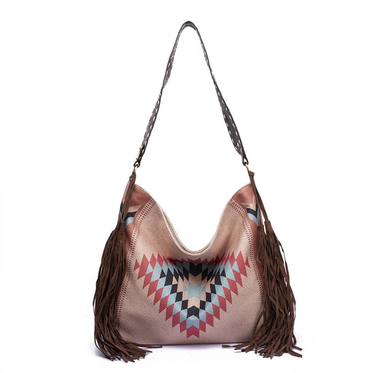 ATELIER-TIBET – Sac à bandoulière femme style plage – Polyester – 43 cm