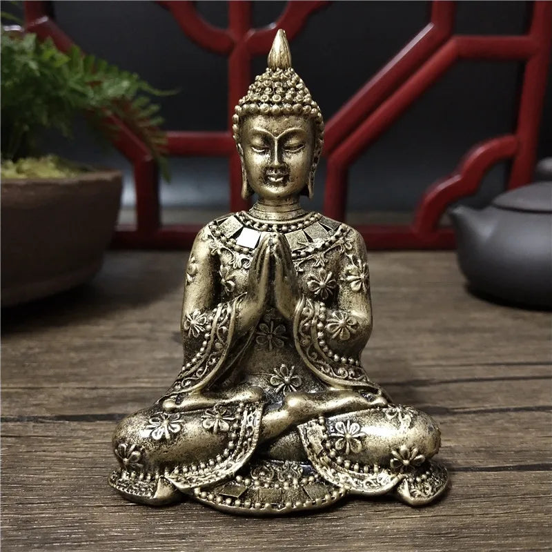 ATELIER-TIBET Statue Japonaise Porte-Chance en Résine | Sculpture Zen Prospérité & Harmonie