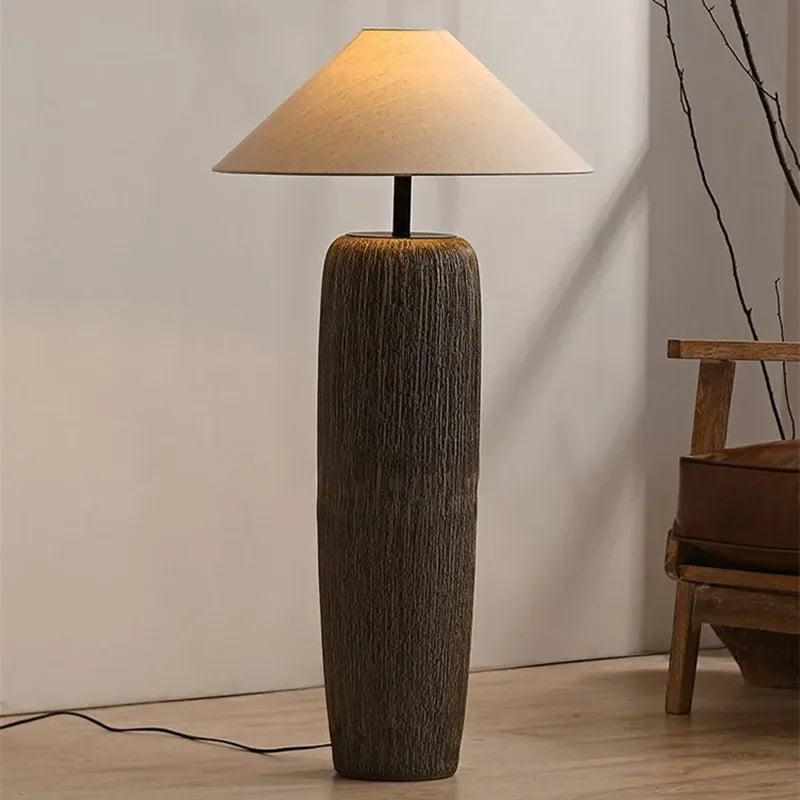 ATELIER-TIBET – Lampe Japonaise en Céramique Artisanale, Lumière Zen Élégante