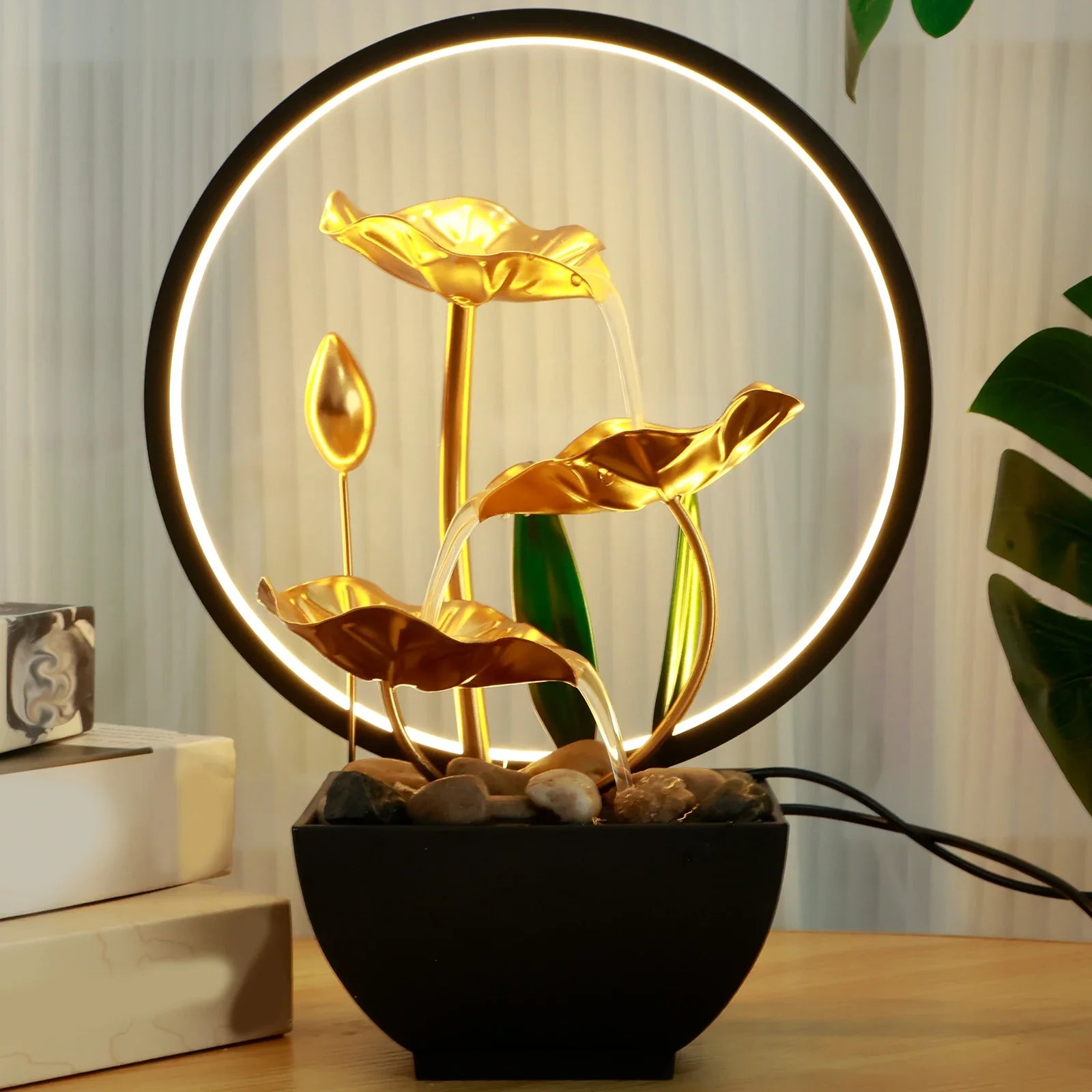 ATELIER-TIBET Mini Fontaine Japonaise LED – Sérénité et Élégance Zen