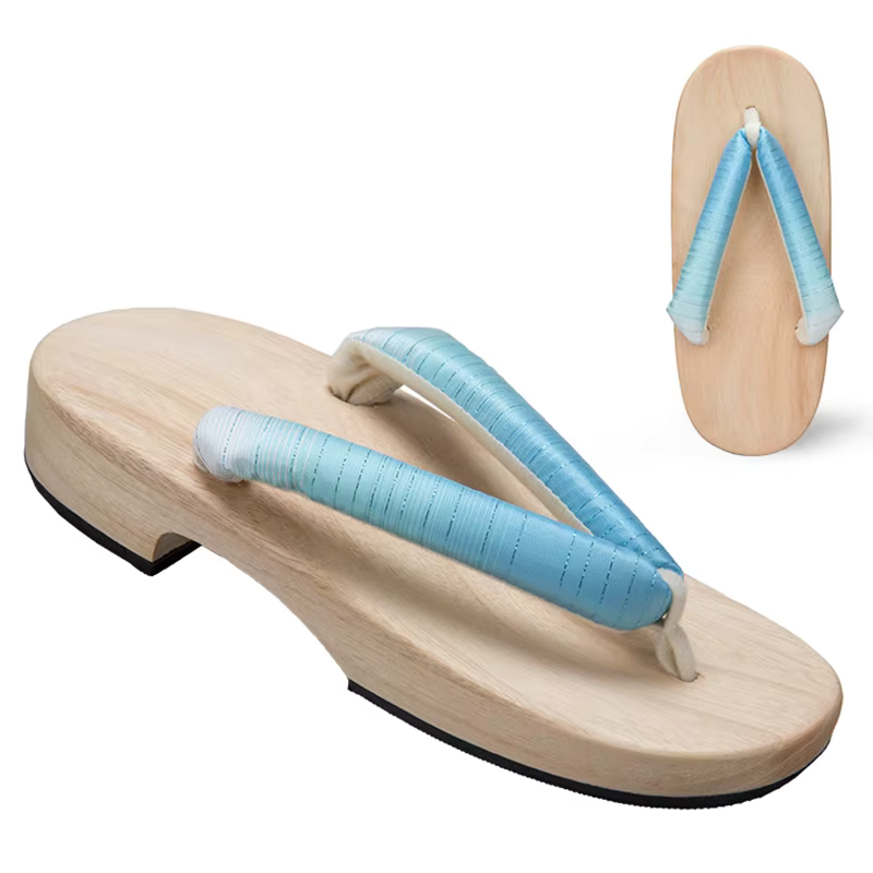 ATELIER-TIBET – Sandales Geta Dégradées en Bois Naturel & Coton