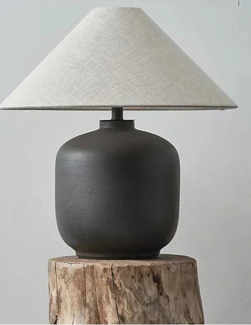 ATELIER-TIBET – Lampe Japonaise en Céramique Artisanale, Lumière Zen Élégante