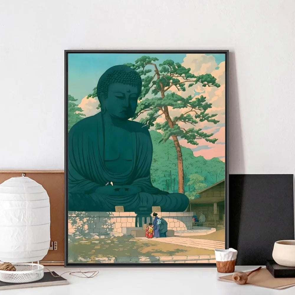 ATELIER-TIBET Tableau Japonais Bouddha Zen | Décoration Murale Spirituelle & Méditative
