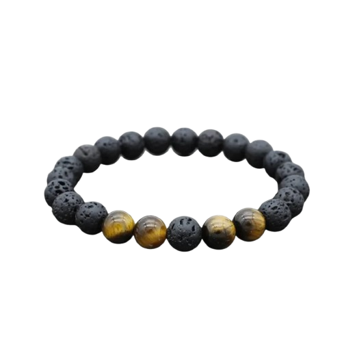 ATELIER-TIBET Bracelet Pierre Volcanique – Style Rétro & Unisexe