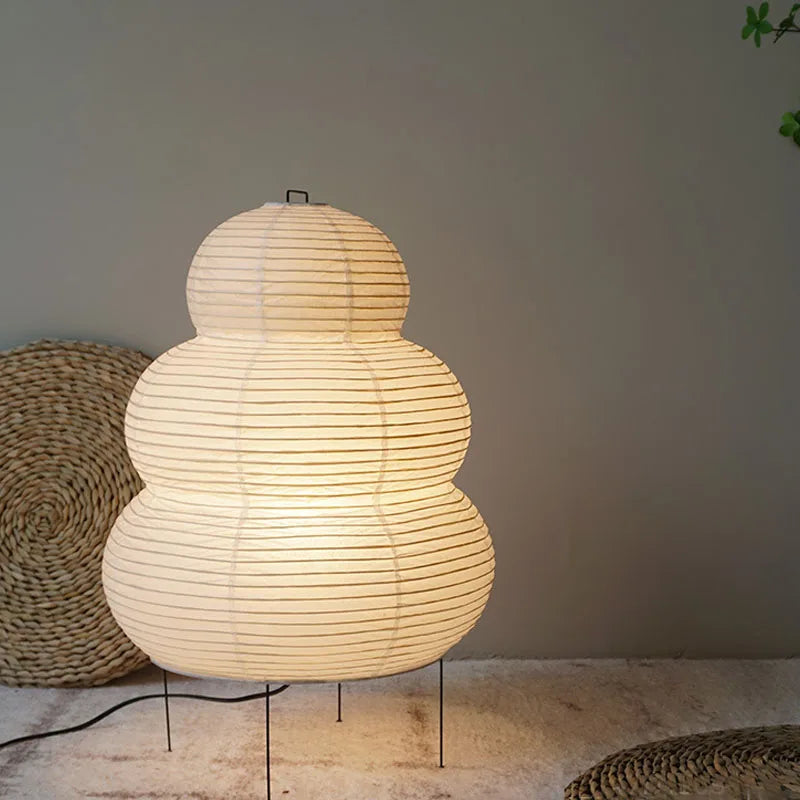 ATELIER-TIBET – Lampe de Chambre Japonaise en Papier de Riz, Métal & Tissu – Lumière Zen Apaisante