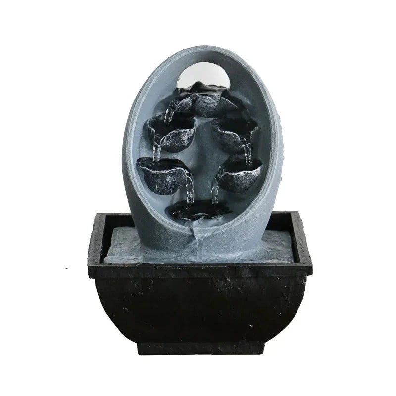 ATELIER-TIBET – Fontaine Japonaise Zen d’Intérieur en Résine avec Pompe Silencieuse
