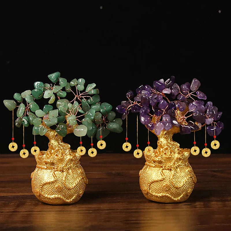 ATELIER-TIBET – Arbre de Bonheur Feng Shui en Pierre Naturelle (Citrine)