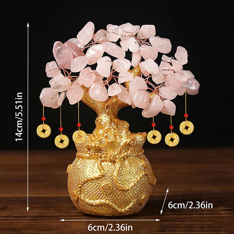ATELIER-TIBET – Arbre de Bonheur Feng Shui en Pierre Naturelle (Citrine)