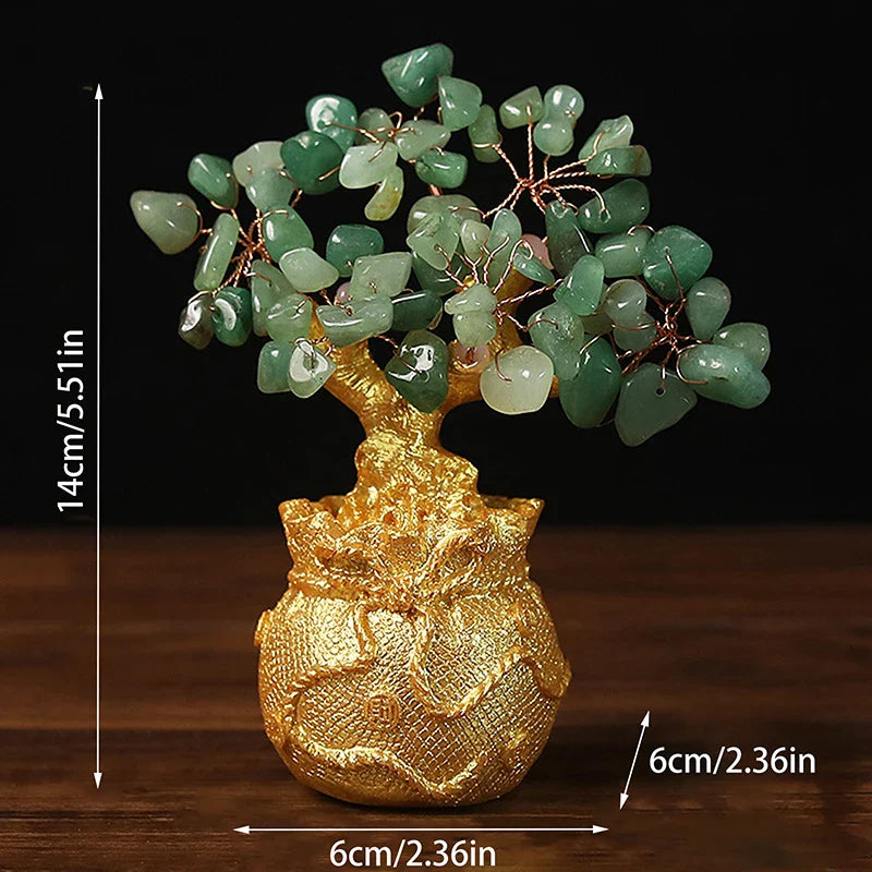 ATELIER-TIBET – Arbre de Bonheur Feng Shui en Pierre Naturelle (Citrine)