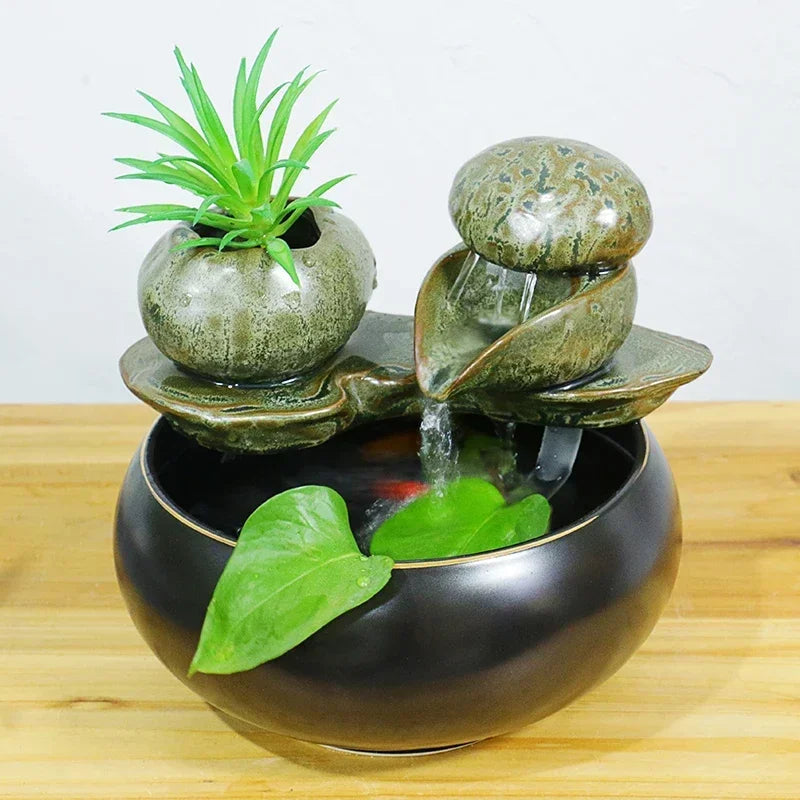 ATELIER-TIBET – Fontaine Japonaise de Lotus en Résine