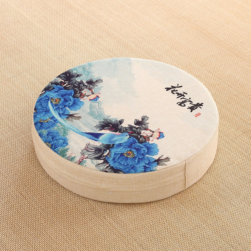 ATELIER-TIBET — Coussin Japonais Traditionnel 40 cm | Assise Zen & Motifs Authentiques