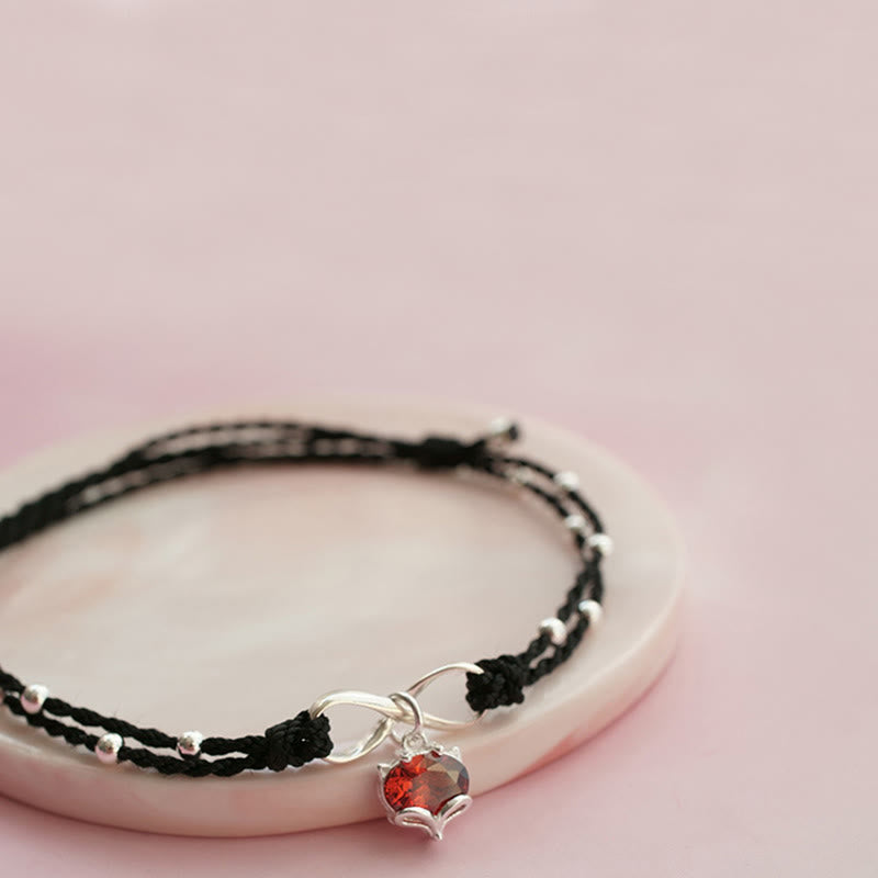 ATELIER-TIBET – Bracelet de Cheville Spirituel Fil Rouge Cœur Infini (Ajustable)