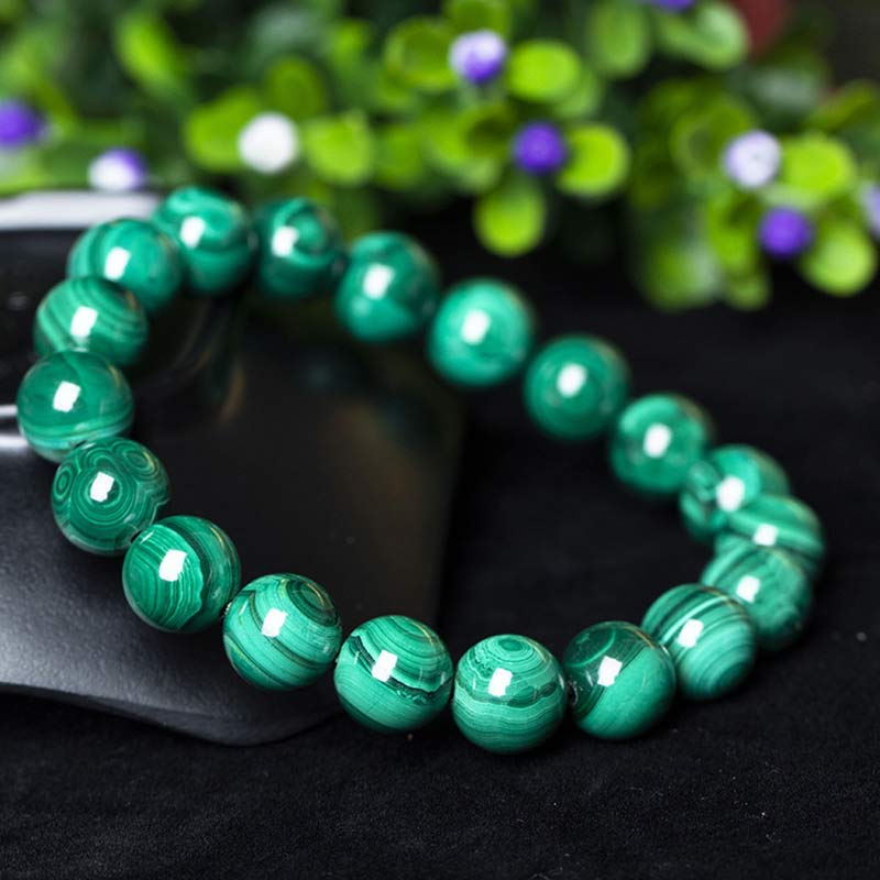 ATELIER-TIBET – Bracelet en Malachite Naturelle 12 mm | Équilibre & Protection Symbolique