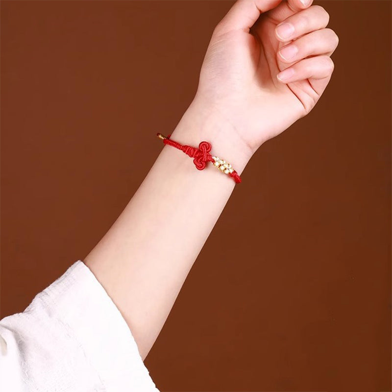 ATELIER-TIBET – Bracelet Fil Rouge avec Nœud Wenchang (Protection & Sagesse)