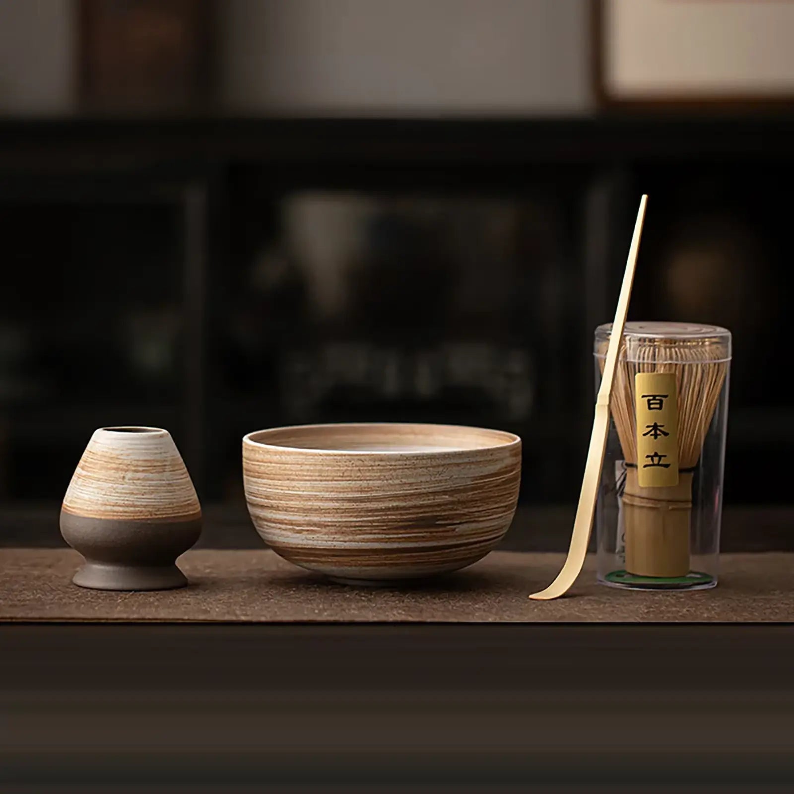 Set Matcha Japonais 4 Pièces – Bol et Fouet