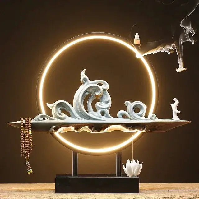 ATELIER-TIBET – Voie Céleste · Fontaine d’Encens LED Montagne & Cascade