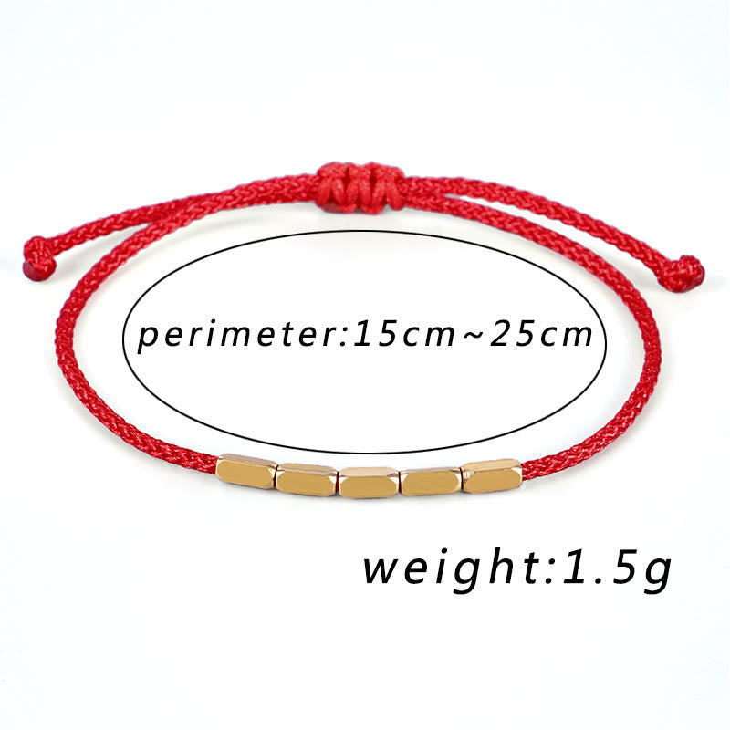 ATELIER-TIBET – Bracelet de Protection en Fil Rouge & Perles de Cuivre, Ajustable