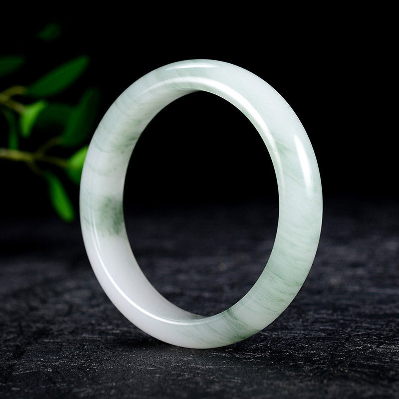 ATELIER-TIBET – Bracelet Jonc Porte-Bonheur en Jade Naturel Véritable