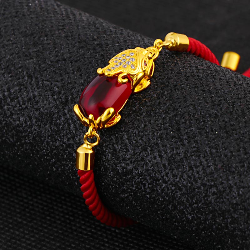ATELIER-TIBET – Bracelet Pixiu Ajustable en Agate Rouge | Abondance & Protection Symbolique