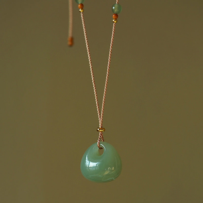 ATELIER-TIBET – Collier Pendentif en Jade Naturel