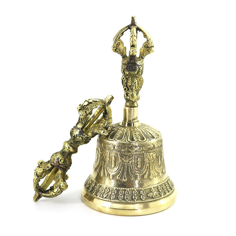 ATELIER-TIBET – Petit Ensemble Cloche de Méditation et Vajra Dorje en Cuivre