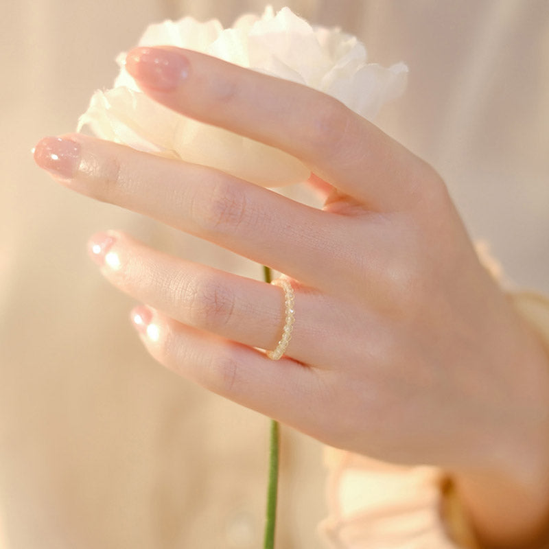 ATELIER-TIBET – Bague Prospérité en Citrine Naturelle – Plaqué Or 14 Carats – Anneau Lumineux Unisexe