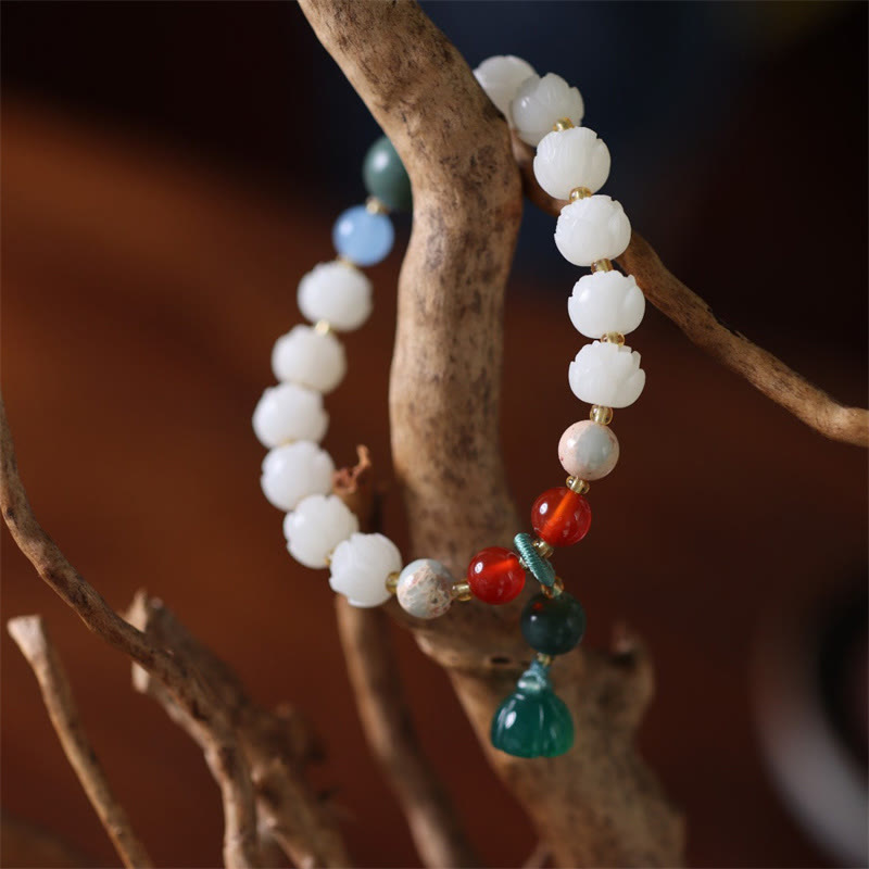 ATELIER-TIBET Bracelet Lotus Graines de Bodhi – Sagesse & Équilibre