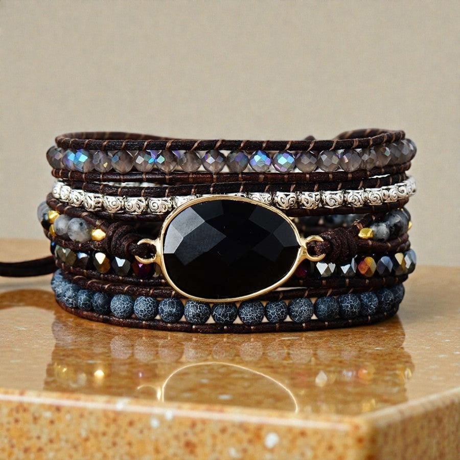 ATELIER-TIBET – Bracelet Wrap Ancrage & Sécurité en Onyx