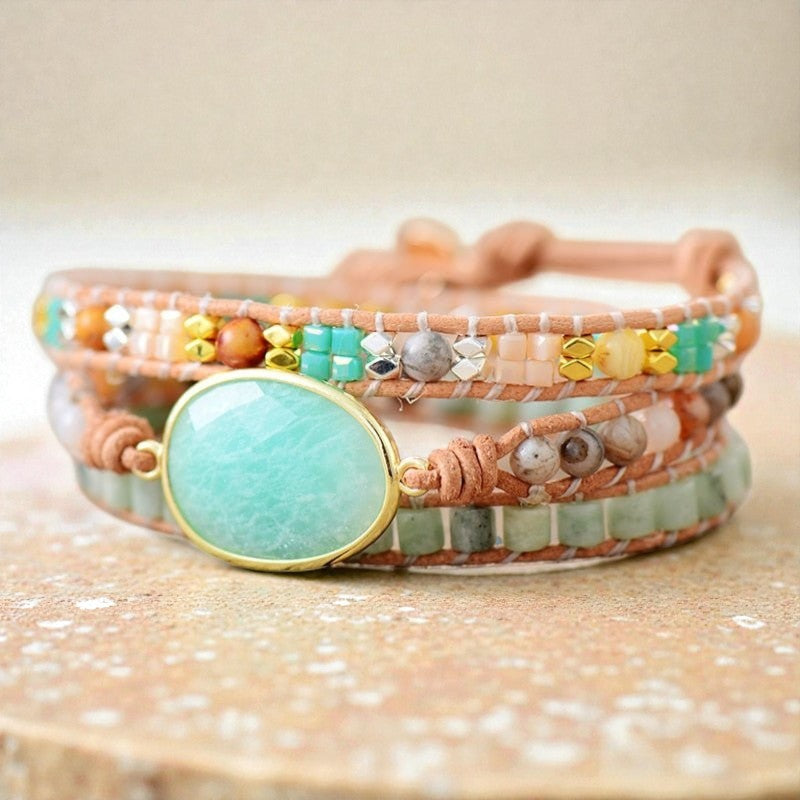 ATELIER-TIBET – Bracelet Wrap Douceur & Apaisement en Amazonite