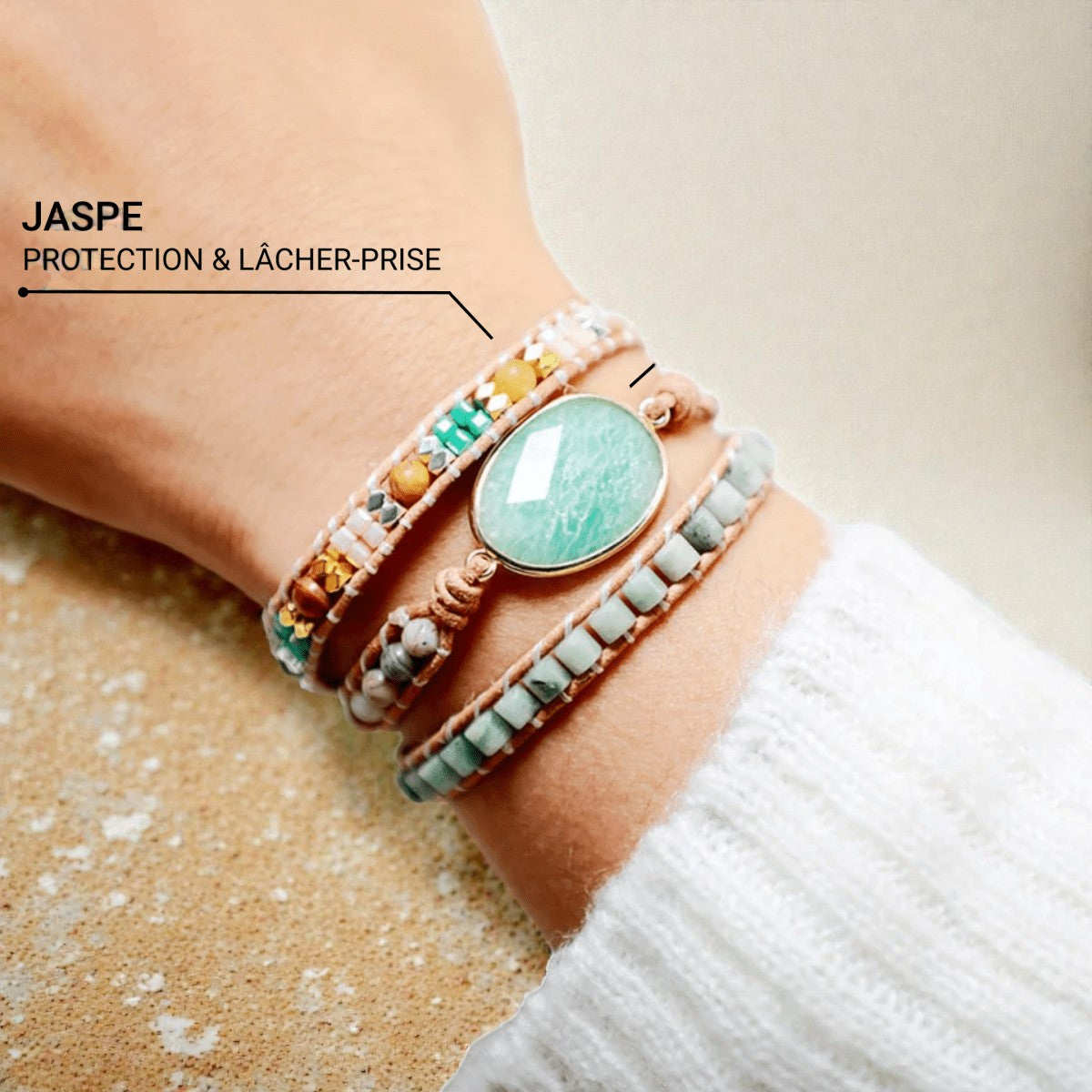 ATELIER-TIBET – Bracelet Wrap Douceur & Apaisement en Amazonite
