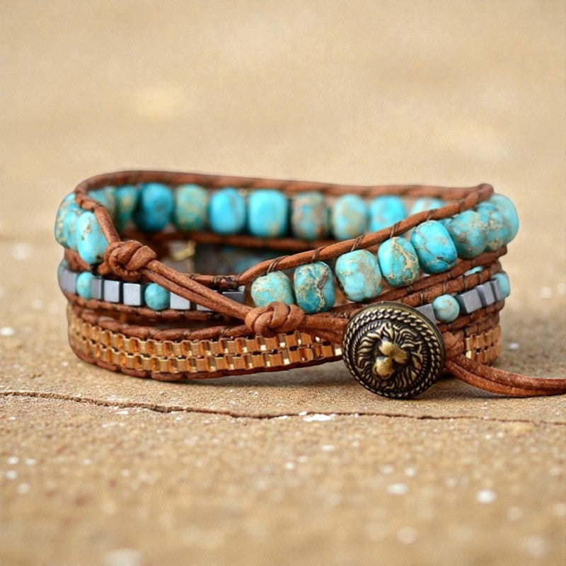 ATELIER-TIBET – Bracelet Wrap Énergie Apaisante en Turquoise