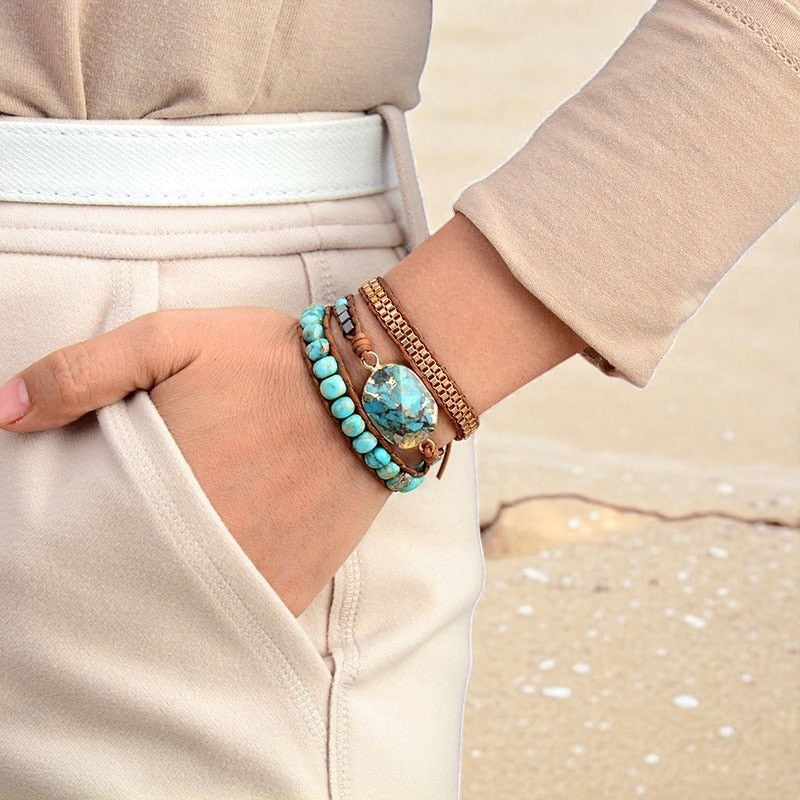 ATELIER-TIBET – Bracelet Wrap Énergie Apaisante en Turquoise
