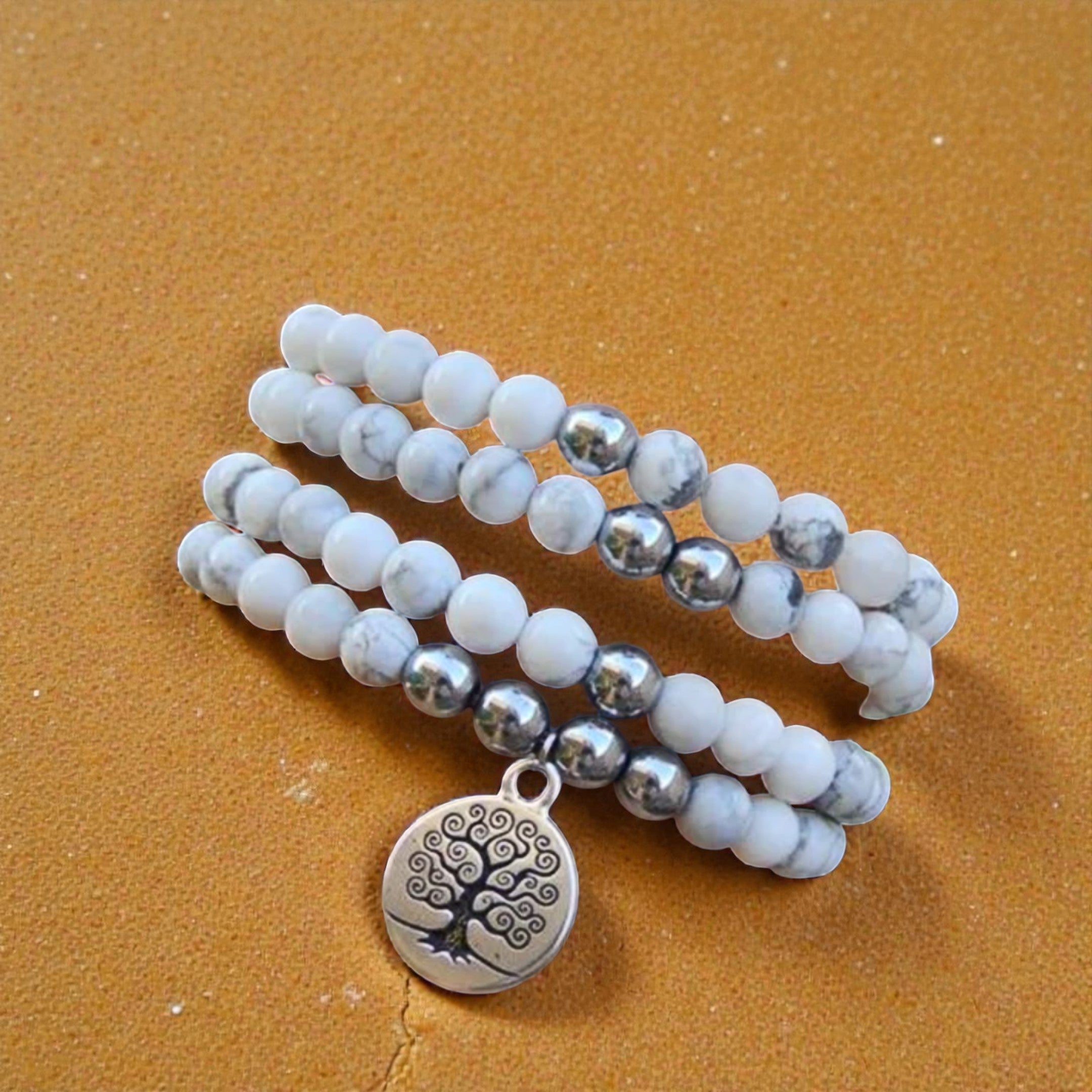 ATELIER-TIBET – Bracelet Mala Bien-être Féminin en Howlite