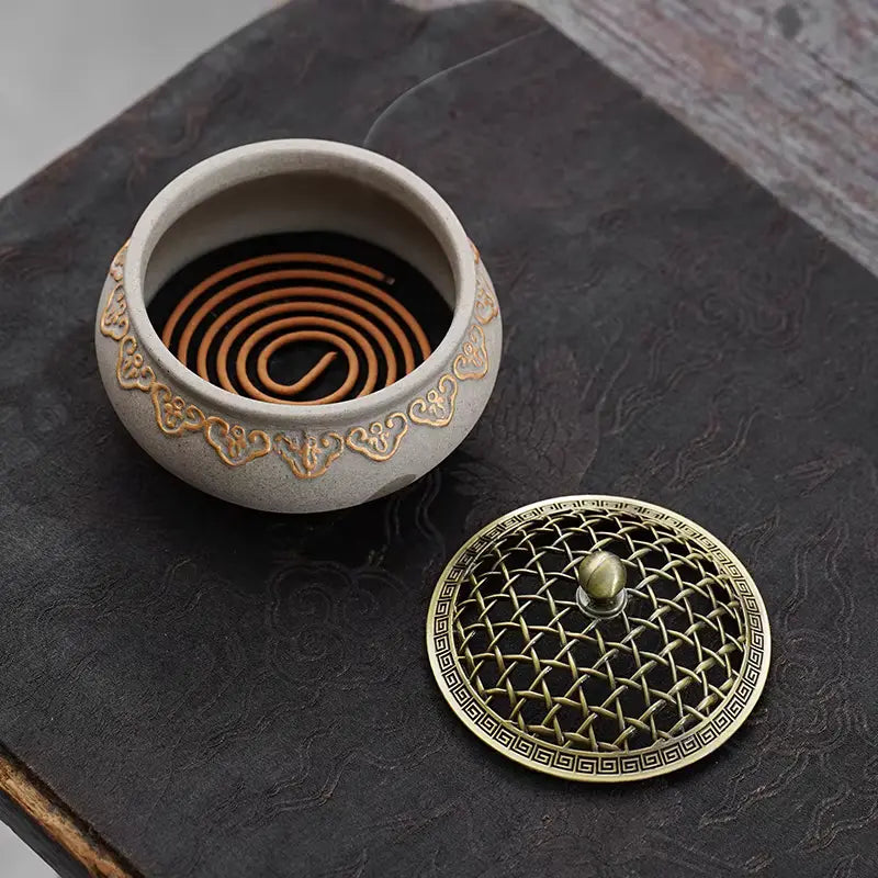 ATELIER-TIBET – Brûleur d’Encens en Céramique Zen, Sérénité & Élégance