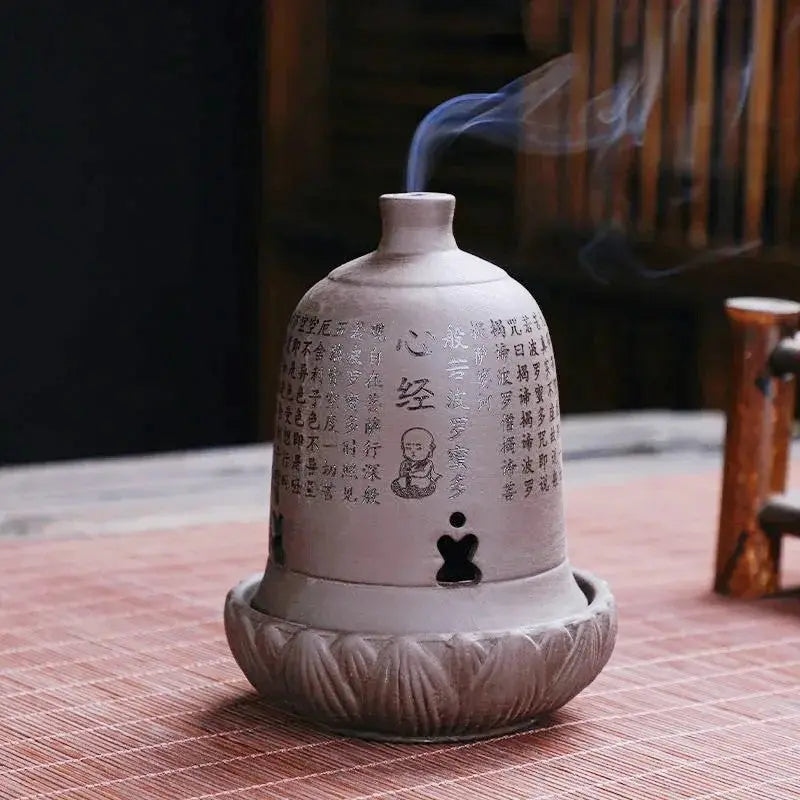 ATELIER-TIBET – Brûleur d’Encens en Céramique Calligraphie, Esprit Zen