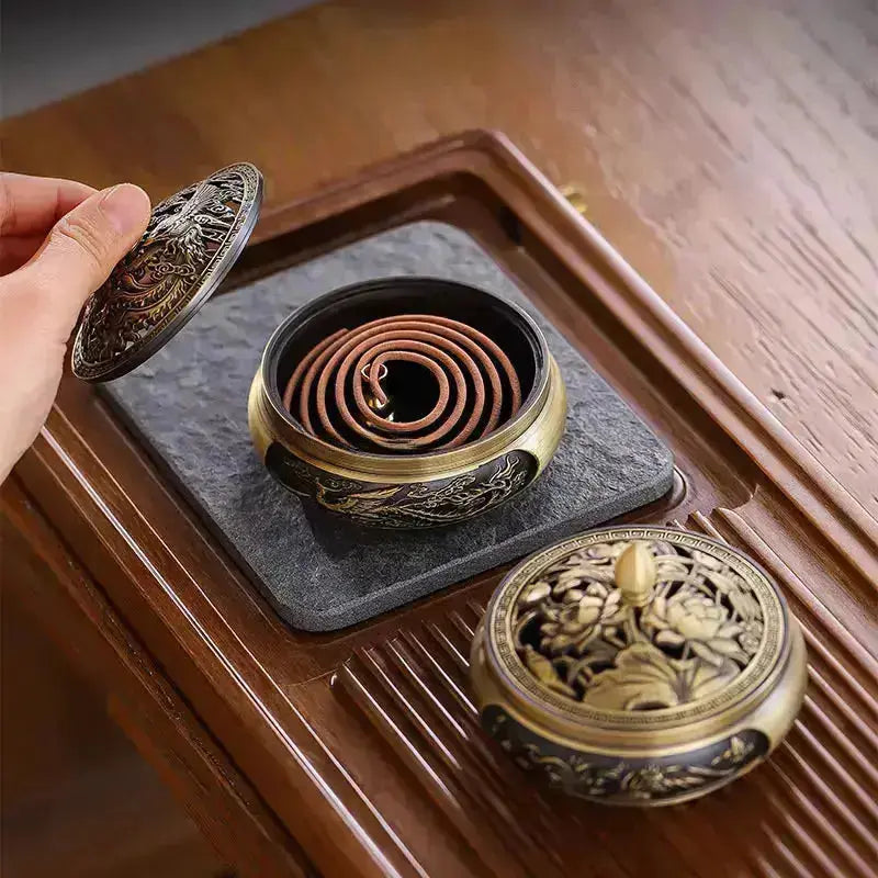 ATELIER-TIBET – Brûleur d’Encens en Cuivre Dragon Tripode, Puissance & Élégance