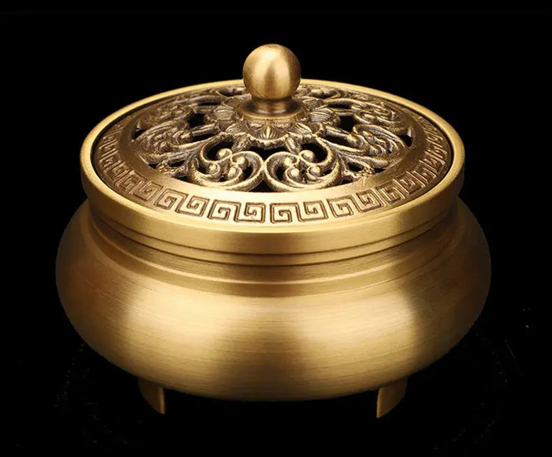 ATELIER-TIBET – Brûleur d’Encens Dragon & Phénix en Cuivre, Puissance & Mystère