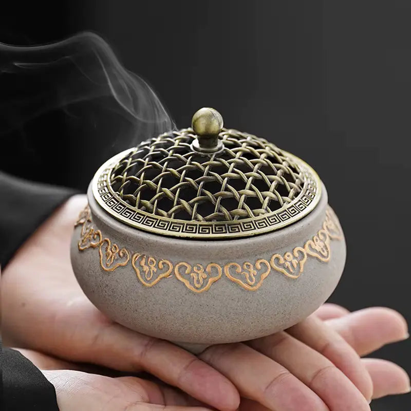 ATELIER-TIBET – Brûleur d’Encens en Céramique Zen, Sérénité & Élégance