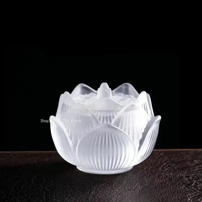 ATELIER-TIBET – Brûleur d’Encens en Verre Lotus Dégradé, Élégance Lumineuse