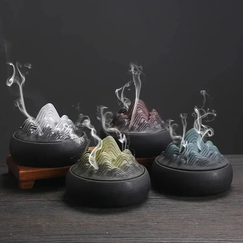 ATELIER-TIBET – Brûleur d’Encens Montagne en Céramique, Élégance & Quiétude