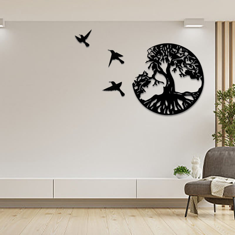 ATELIER-TIBET Arbre de vie Oiseaux Création Art mural