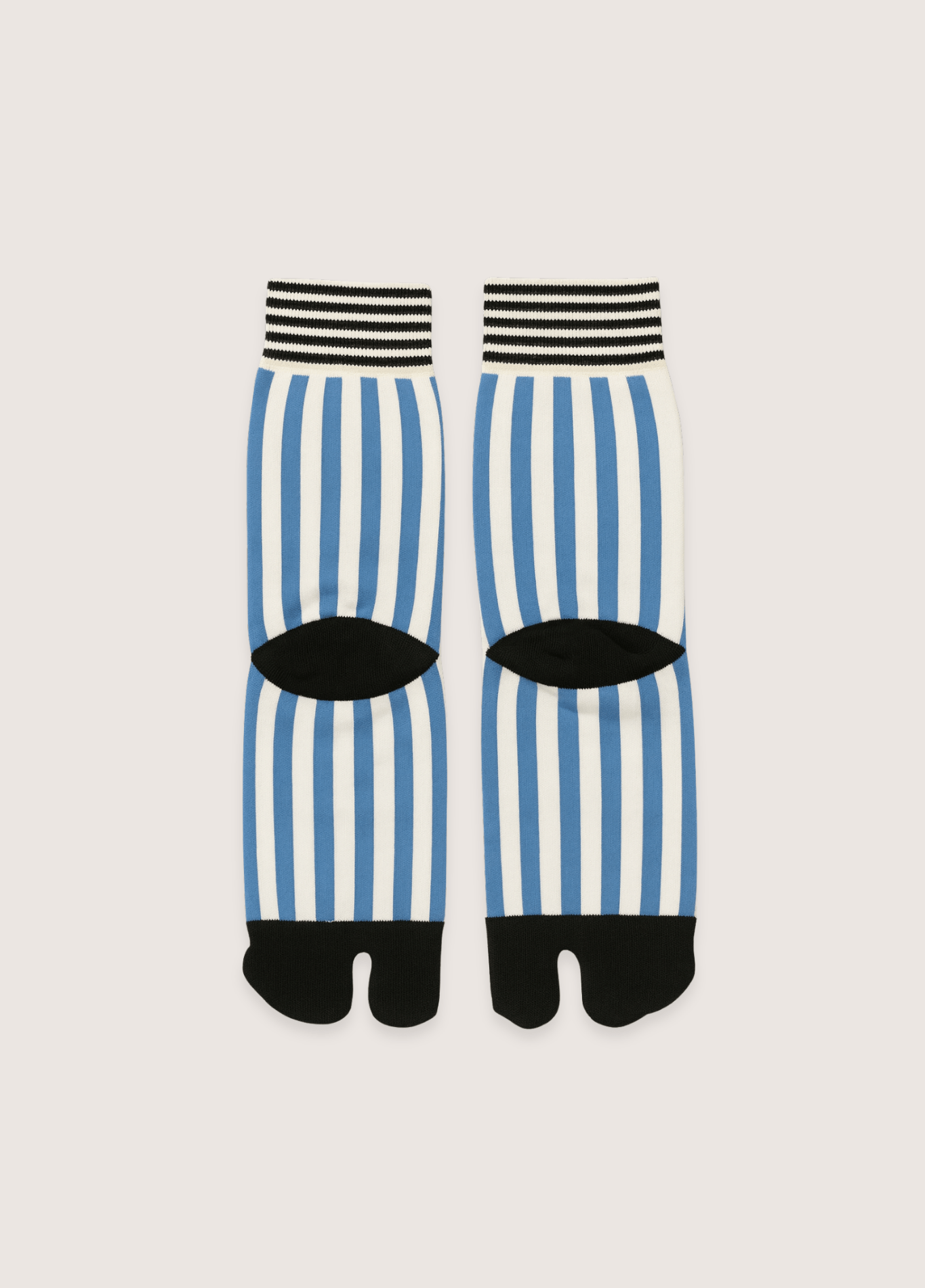 Chaussettes tabi femme coton rayure bleu – Miko