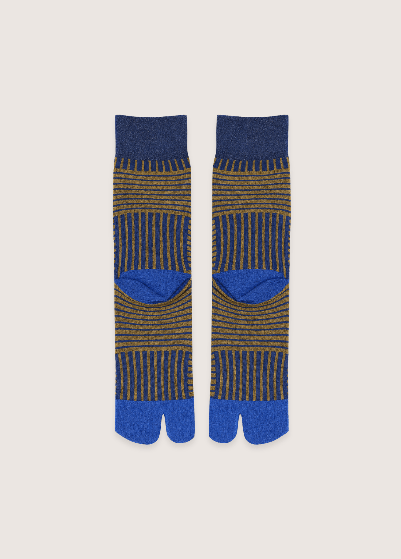 Chaussettes tabi femme coton rayure bleu – Sen