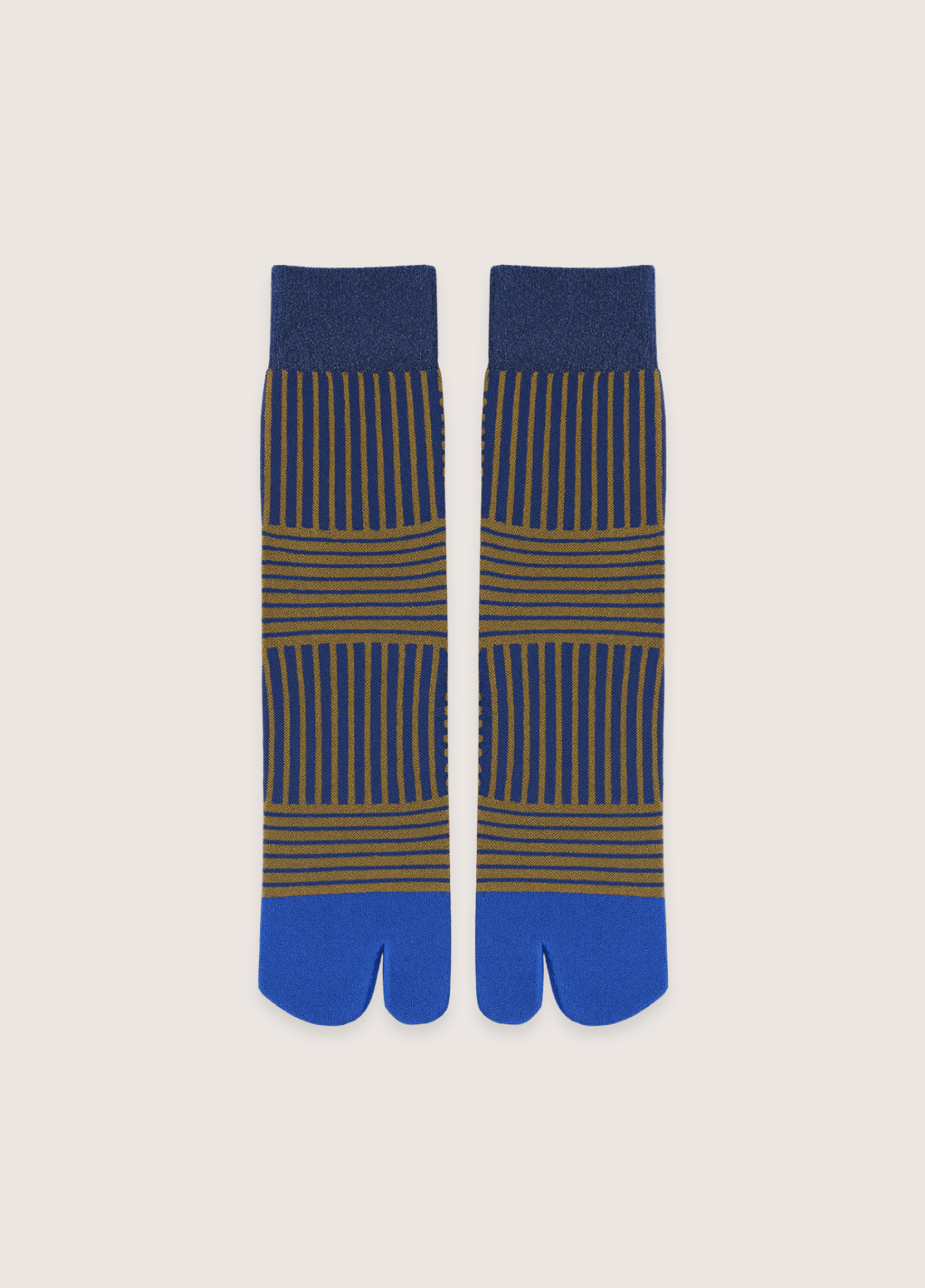 Chaussettes tabi femme coton rayure bleu – Sen