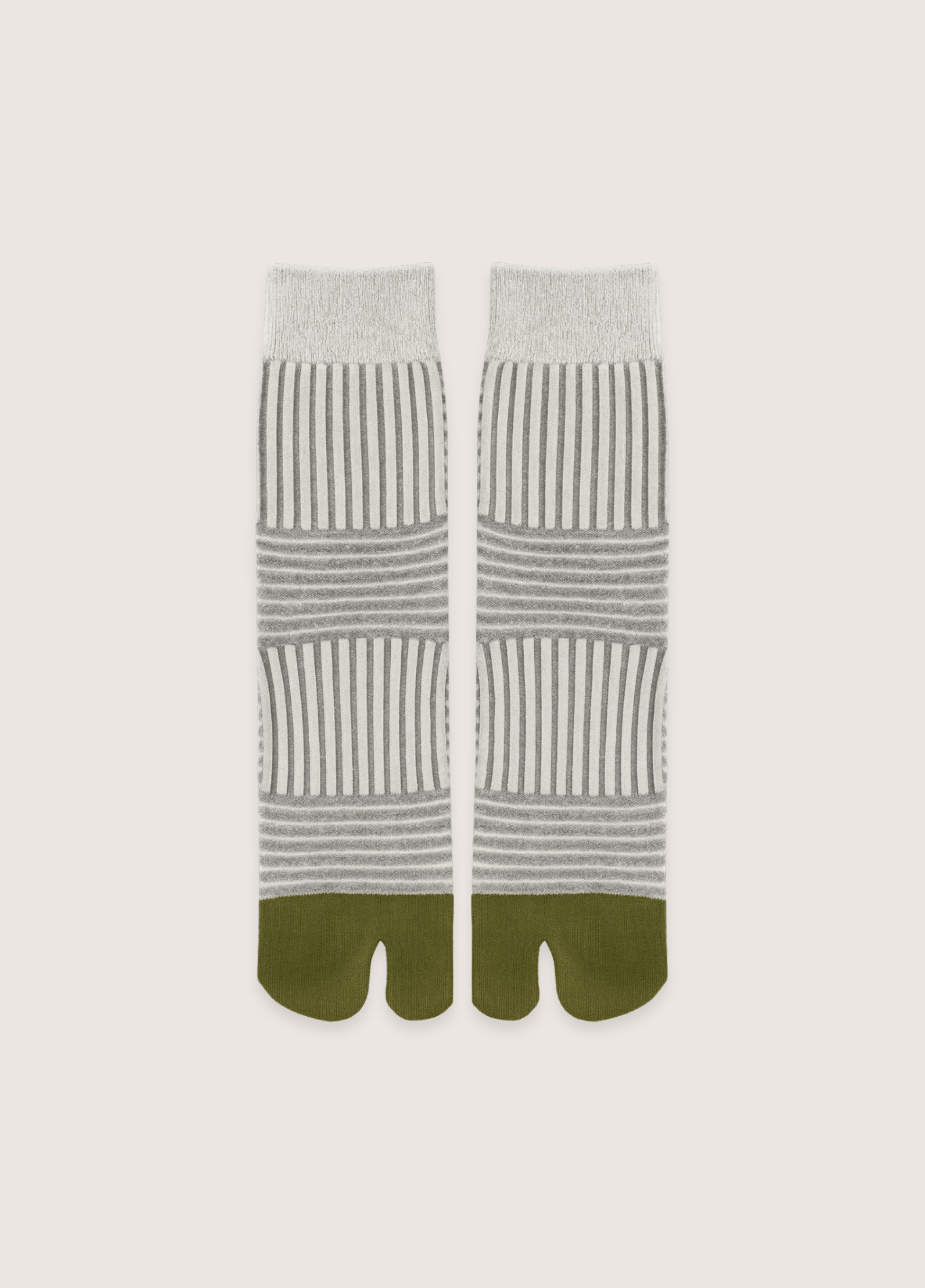 Chaussettes tabi femme coton rayure gris – Sen