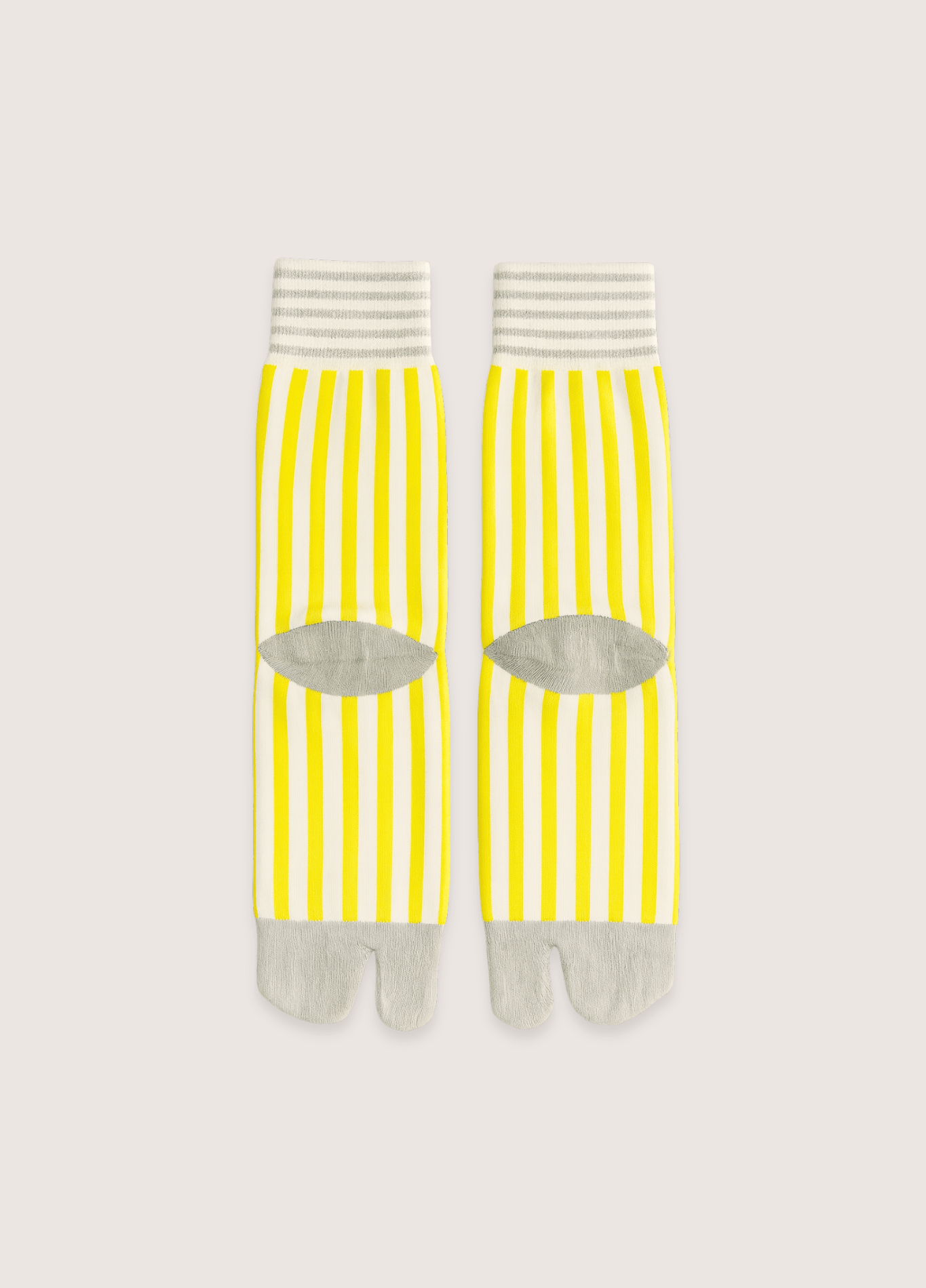 Chaussettes tabi femme coton rayure jaune – Miko