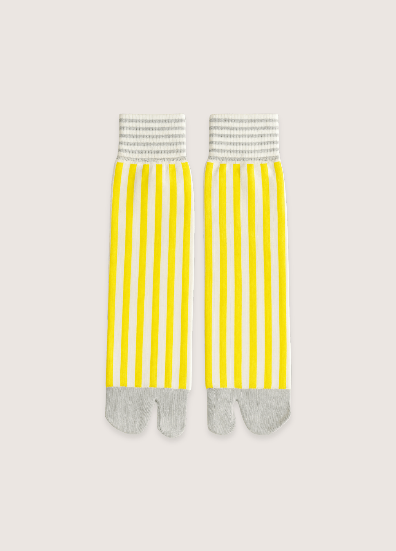 Chaussettes tabi femme coton rayure jaune – Miko