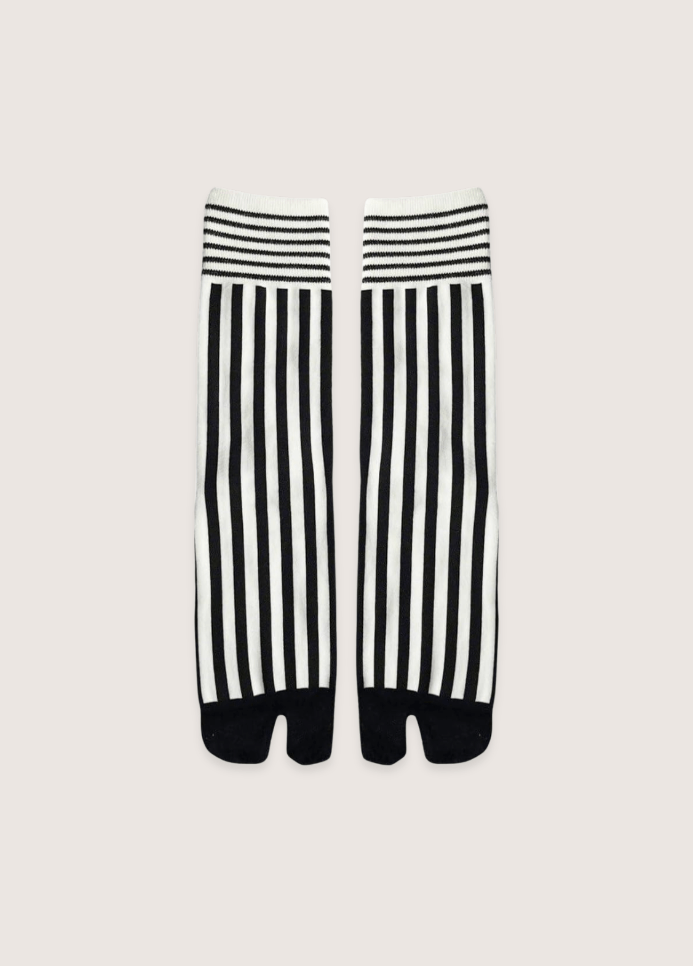 Chaussettes tabi femme coton rayure noir – Miko