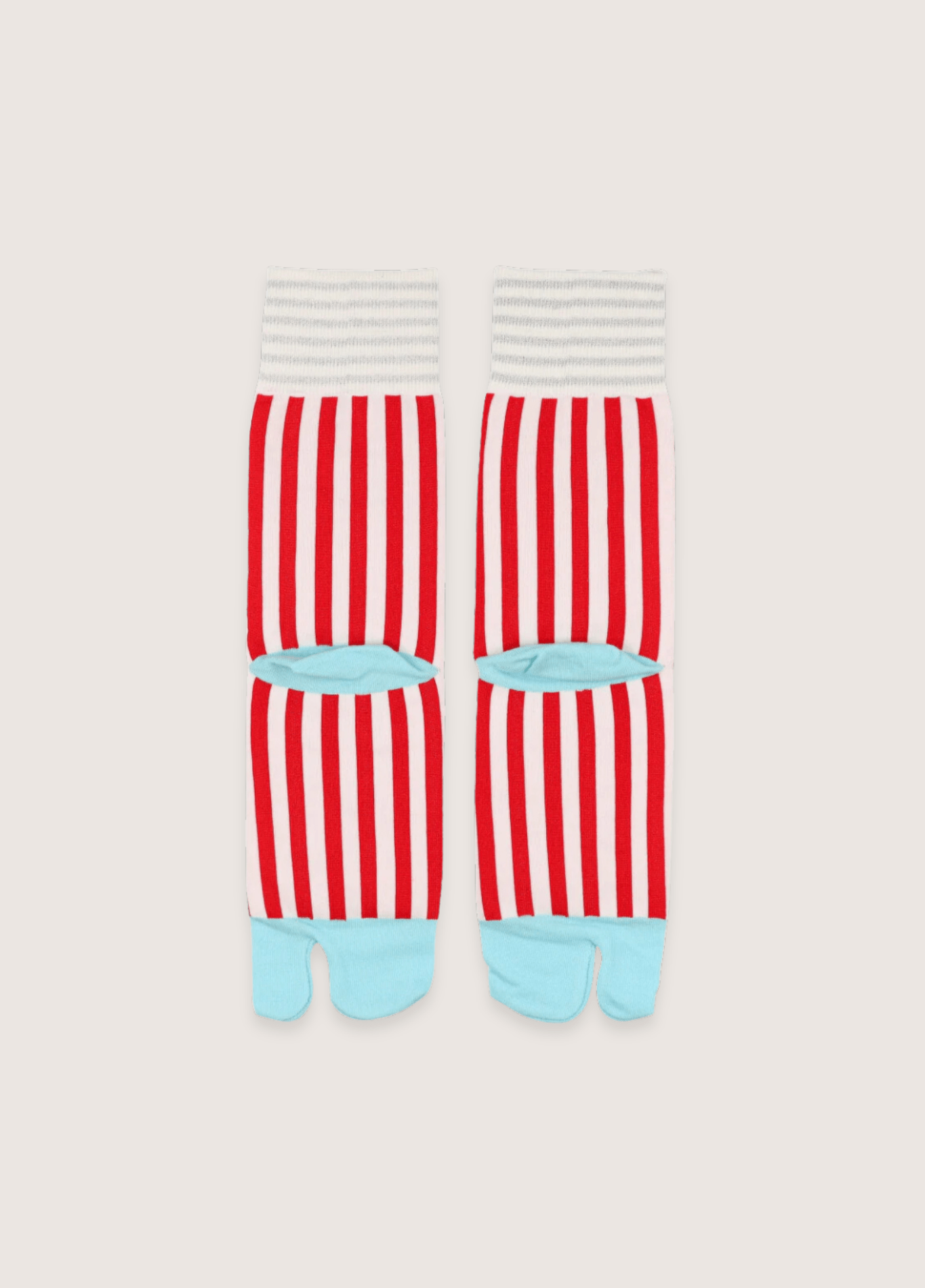 Chaussettes tabi femme coton rayure rouge – Miko